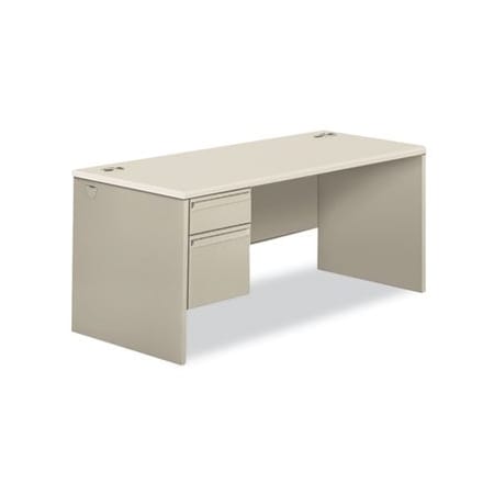 Hon HON, 38000 SERIES SINGLE PEDESTAL DESK, LEFT, 66W X 30D X 30H, SILVER MESH/LIGHT GRAY 38292LB9Q